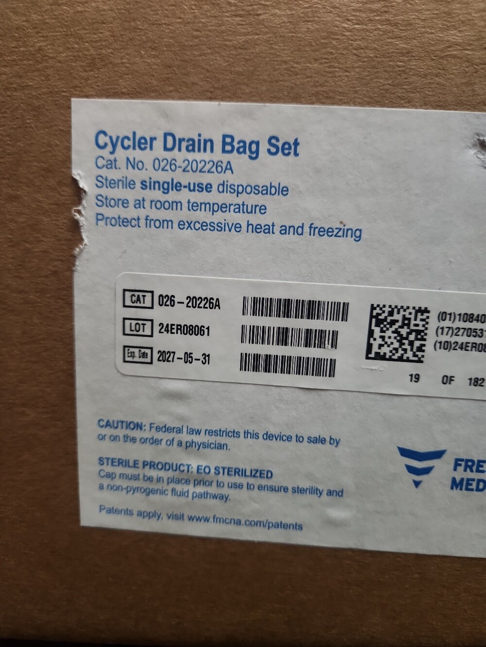 6 NEW Cycler Drain Bag Sets Fresenius Medical Care Cat No. 026-20226A Sealed